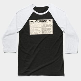 80's Punk Mixed Tape Cassette Baseball T-Shirt